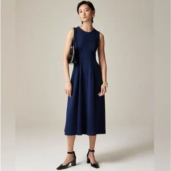 J. CREW 2025 Nadia Midi Dress in Ponte Navy Blue Sz S $189 {Q40} - Picture 1 of 7
